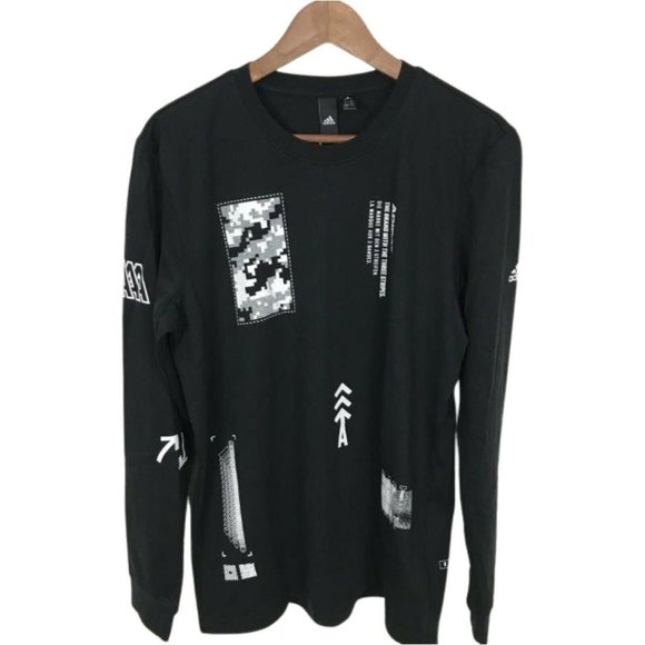 adidas Other - NWT Adidas ID Icon Racing Motorsports Mashup Long Sleeve Tee Shirt Men's M Black